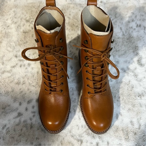 🔥New Madewell Patti Lace-up Boots in English Saddle Women’s Sz 8 SOLD OUT! - Picture 6 of 11